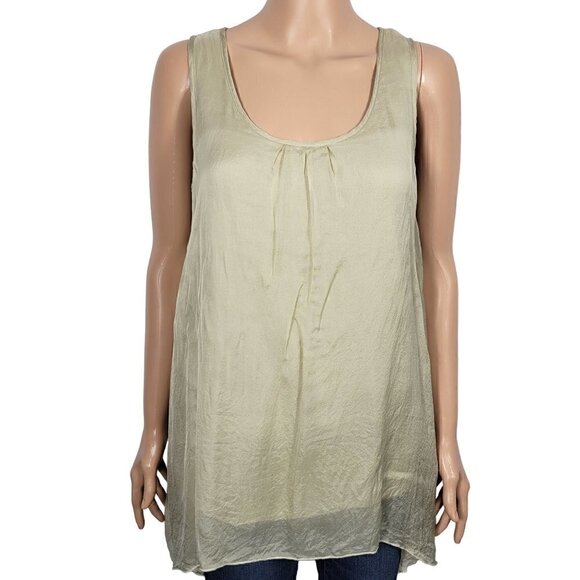 Soft Surroundings Women's Gold Shimmery 100% Silk Boho Tank Tunic Top Size XS - Picture 1 of 10